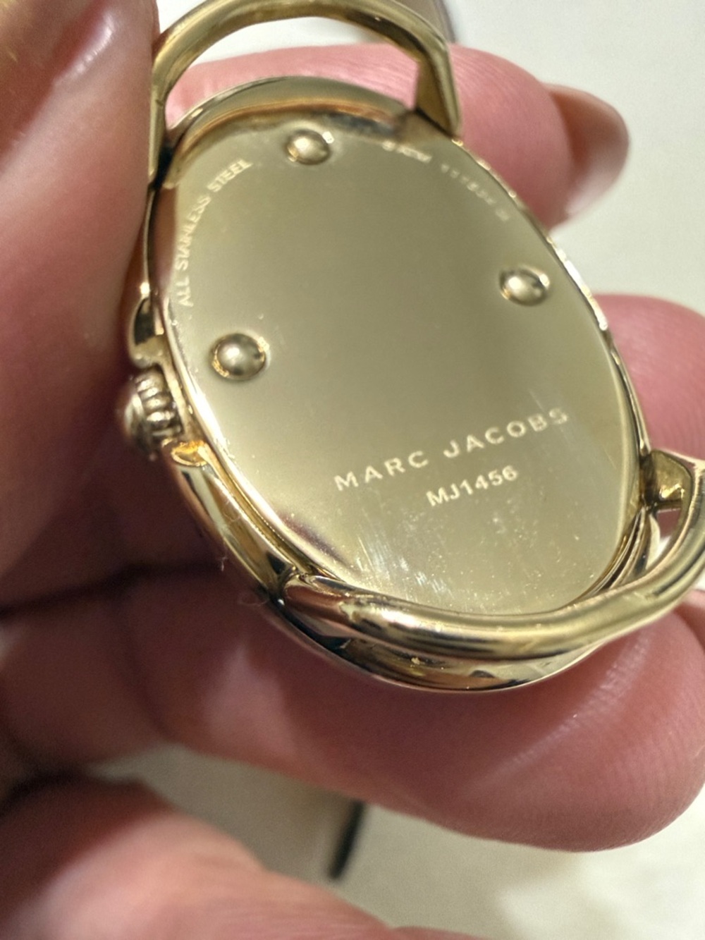 Marc Jacobs Gold Oval Watch with Plum Dial and Burgundy Strap - Picture 6 of 6